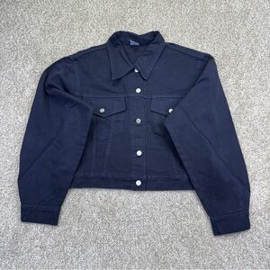 VTG Wave Dedim Navy Blue Jacket Womens Size M